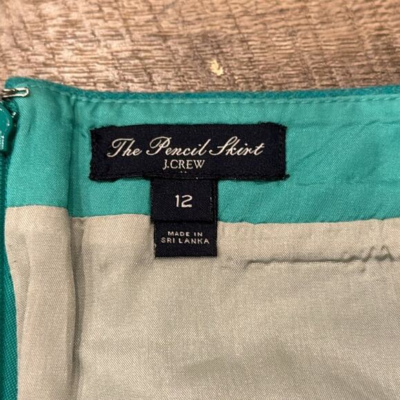 J.Crew Women's The Pencil Skirt Wool Blend Emerald Green Size 12 - Picture 7 of 8